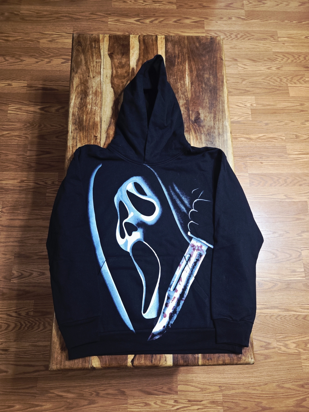 Evil Vice Men's "Ghost Face" Heavyweight Black Pullover Hoodie. Size Large.